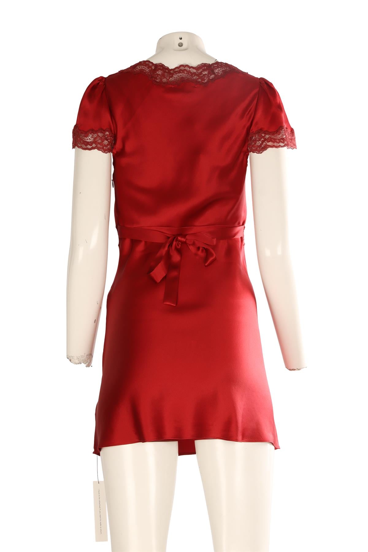 REFORMATION RED SILK MINI DRESS SMALL