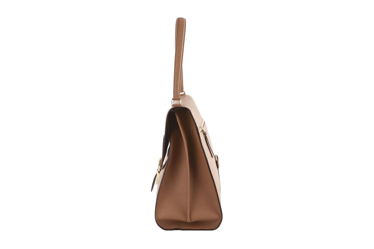 DELVAUX TAN BRILLIANT TEMPO MM LEATHER SHOULDER BAG