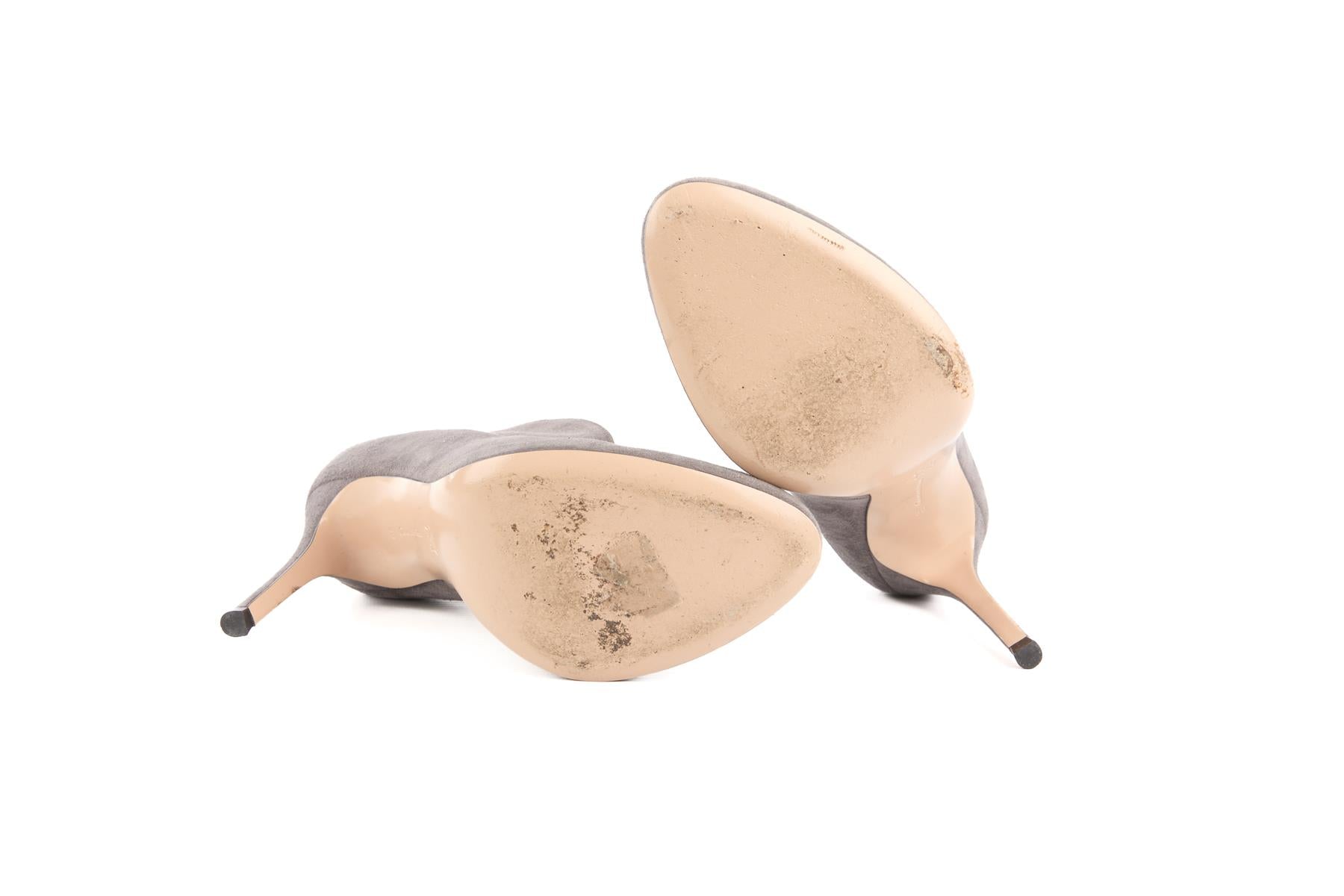 GIANVITO ROSSI GREY SUEDE ANKLE BOOTS EU 38 UK 5 US 8