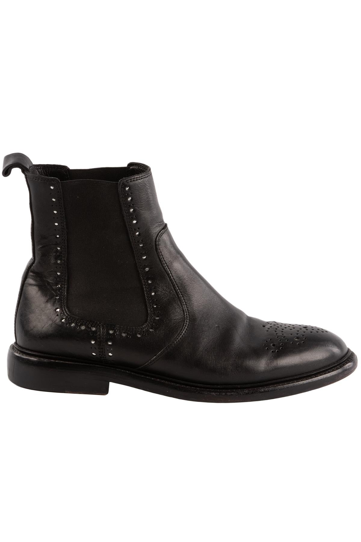 ISABEL MARANT BLACK LEATHER ANKLE BOOTS EU 39