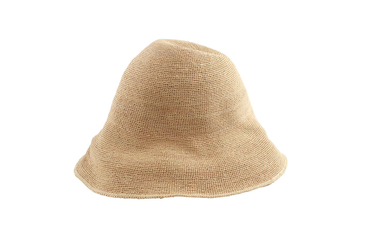 JANESSA LEONE BEIGE WOVEN HAT MEDIUM