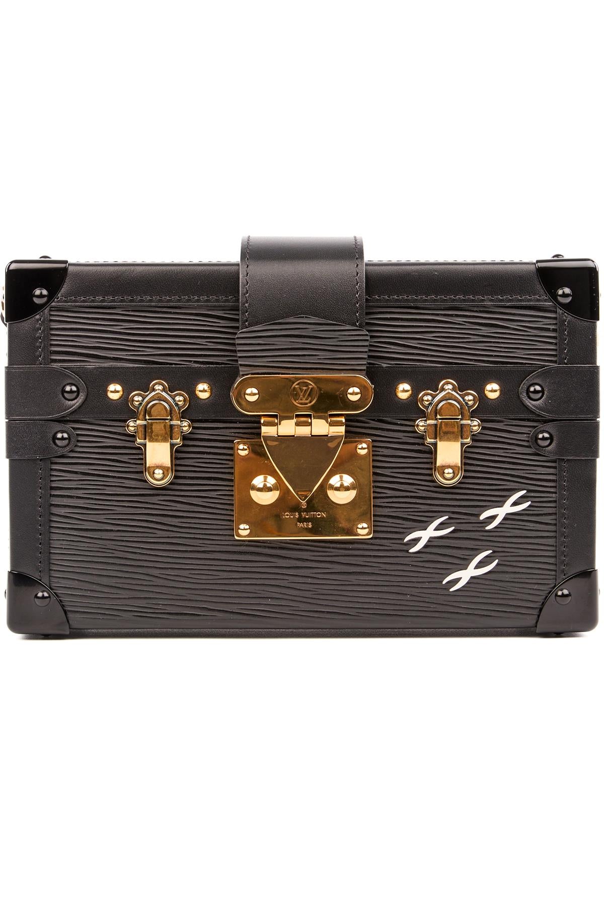 LOUIS VUITTON BLACK 2017 PETITE MALLE EPI LEATHER CLUTCH