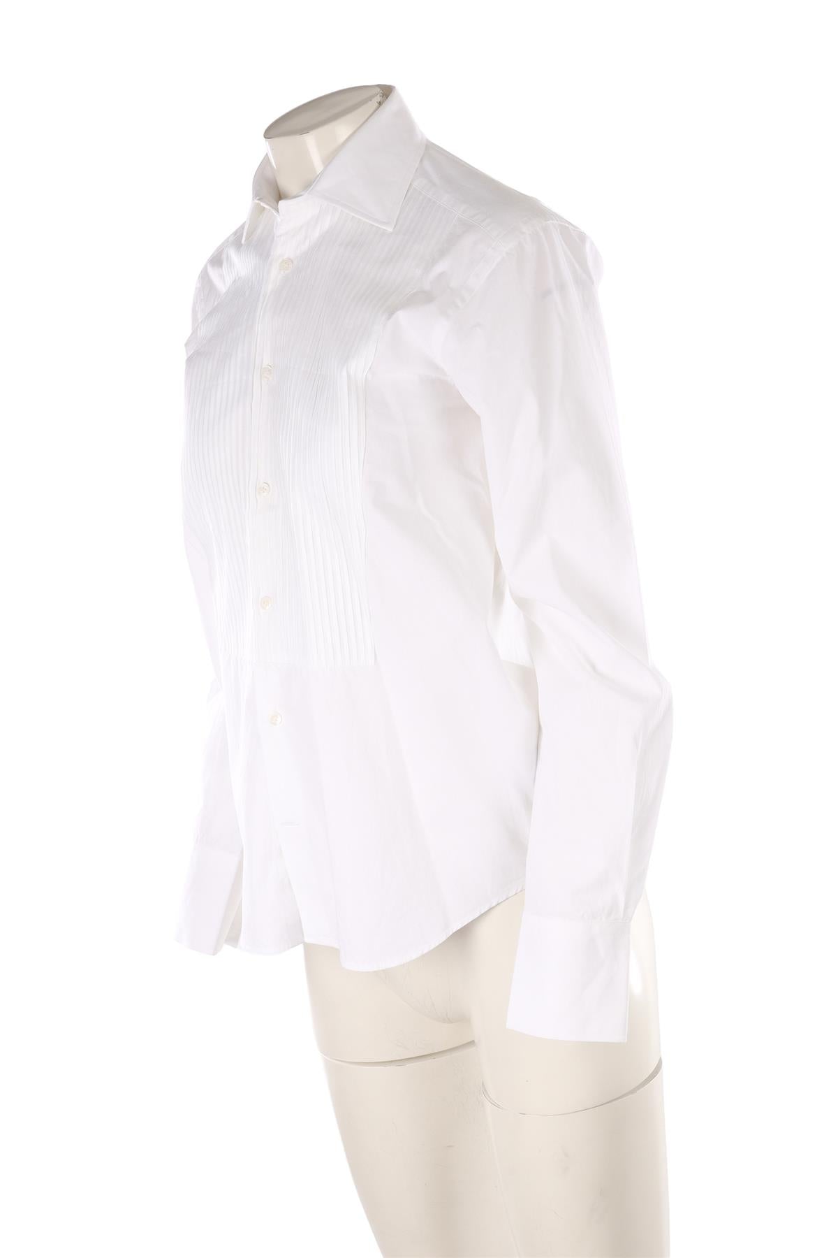 WITH NOTHING UNDERNEATH WHITE COTTON SHIRT UK 6