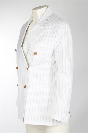 GIULIVA HERITAGE WHITE COTTON BLAZER IT 38 UK 6