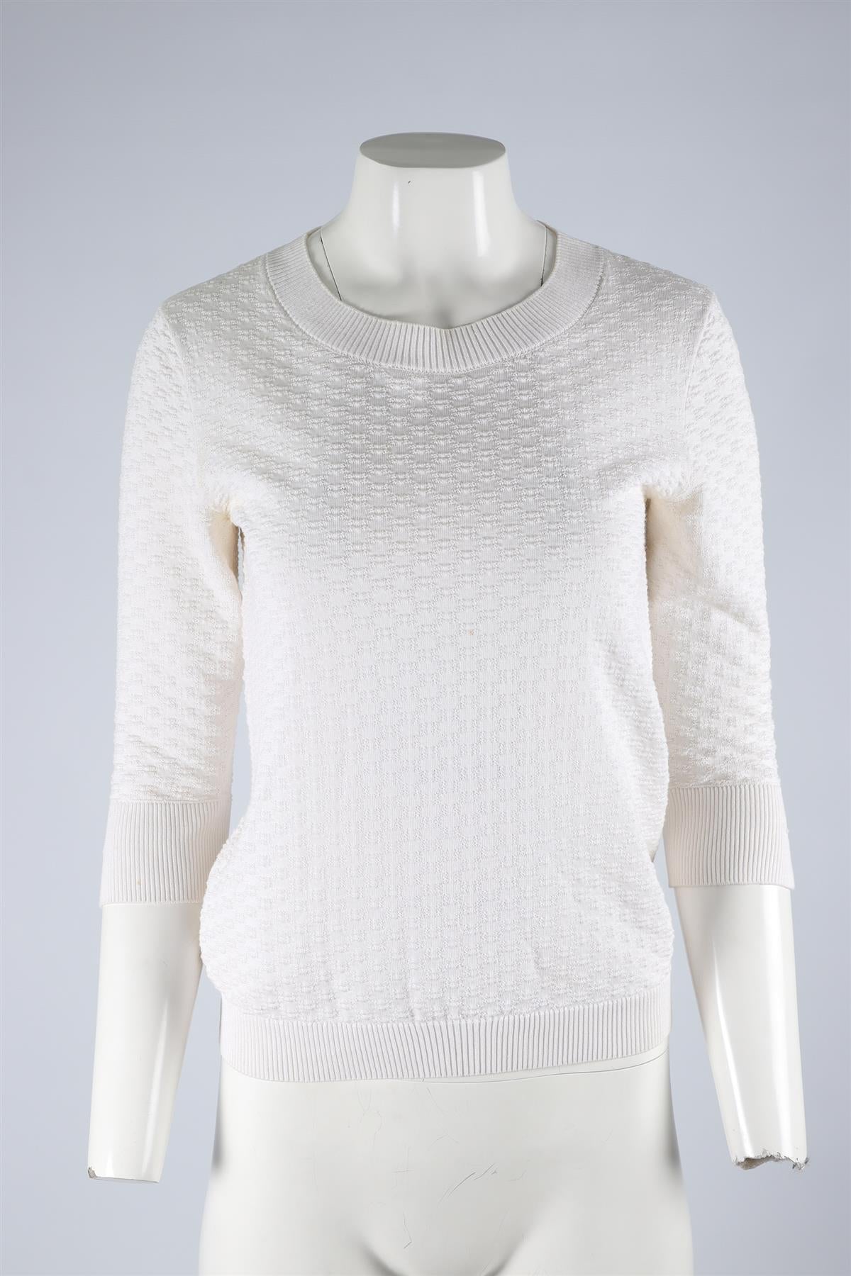 CHANEL IVORY 2014 COTTON TOP FR 34 UK 6