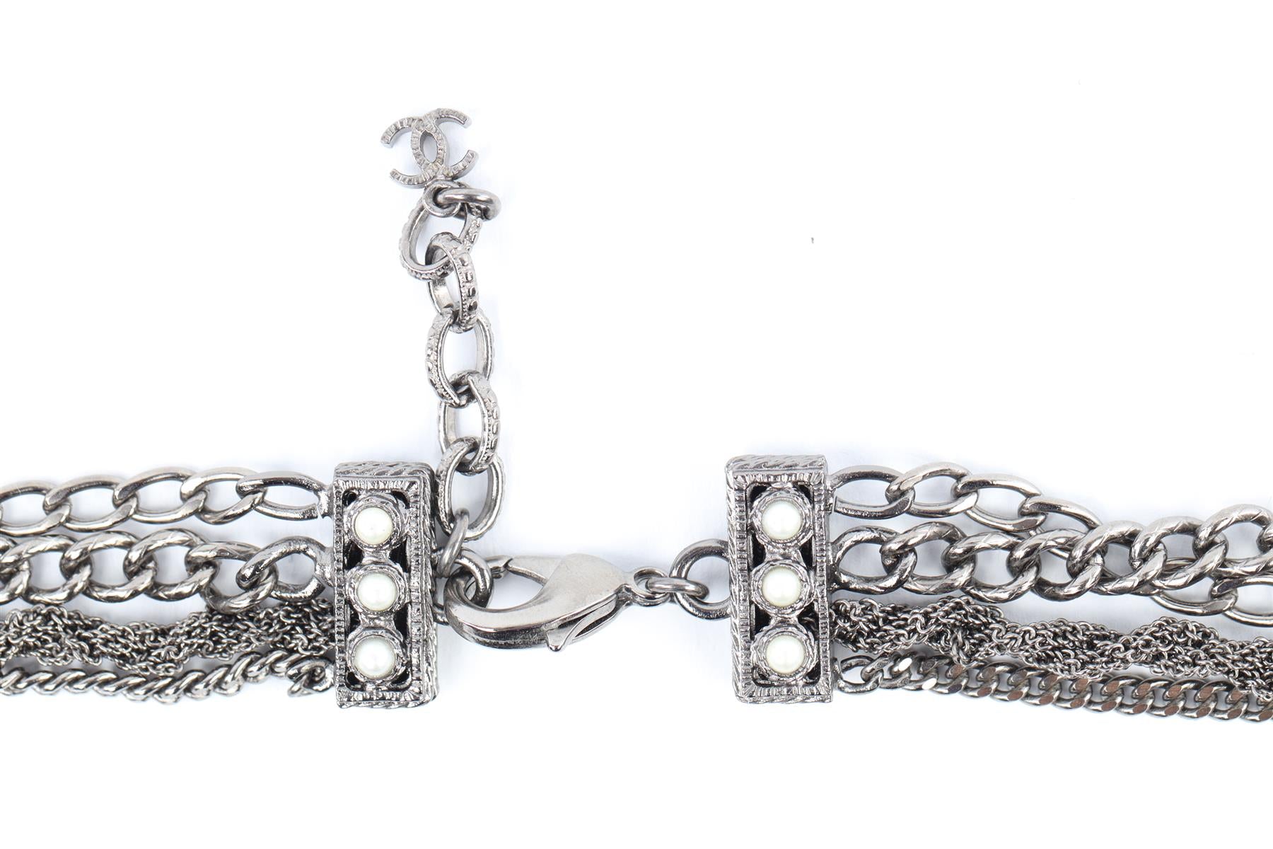 CHANEL GREY 2014 CC CHAIN NECKLACE