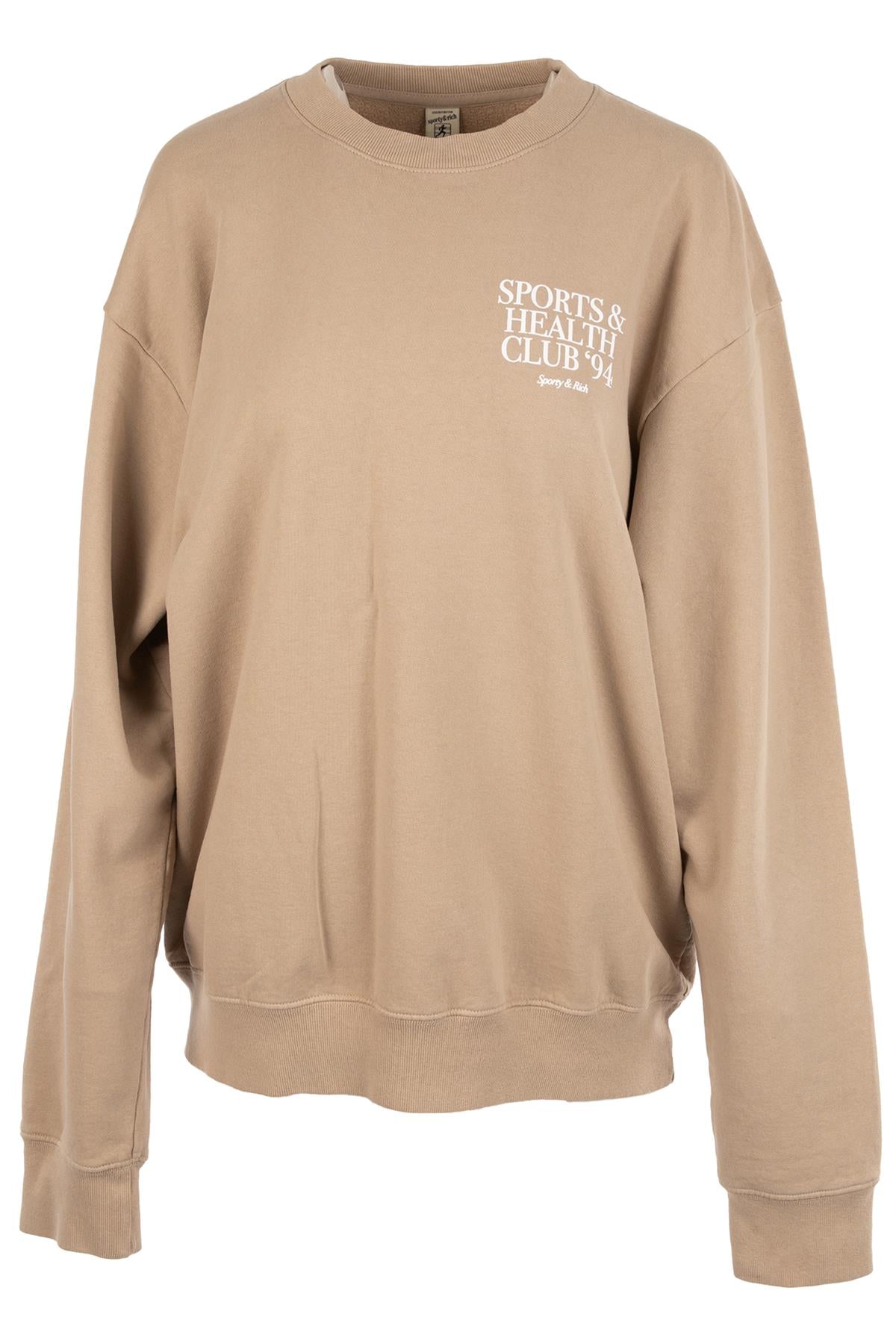 SPORTY & RICH BEIGE COTTON SWEATSHIRT MEDIUM