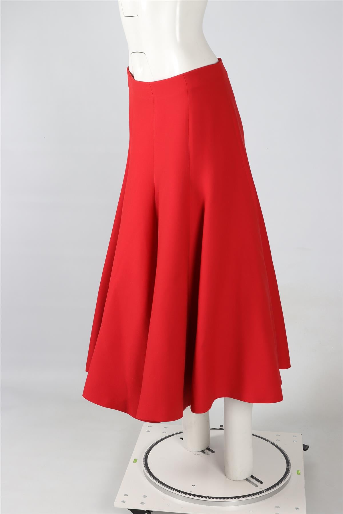 CHRISTIAN DIOR RED WOOL MIDI SKIRT FR 42 UK 14