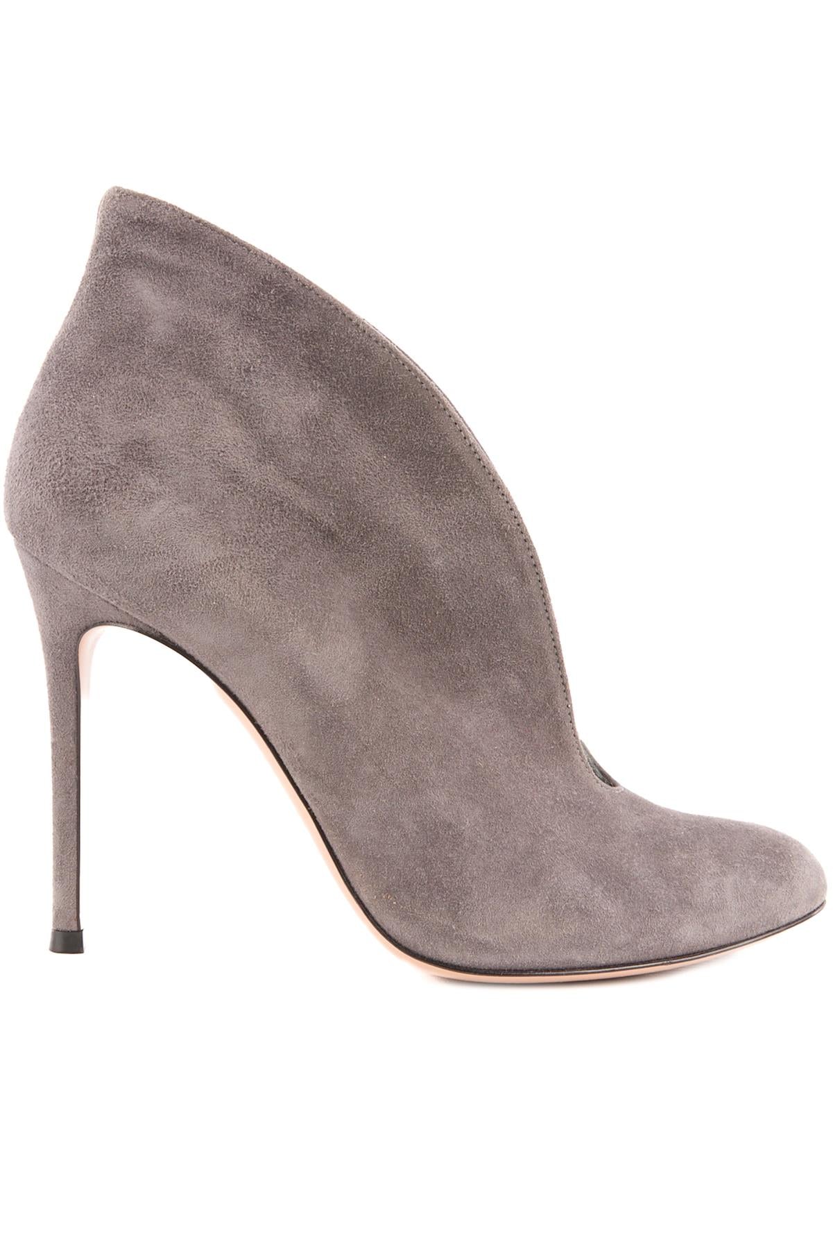 GIANVITO ROSSI GREY SUEDE ANKLE BOOTS EU 38 UK 5 US 8