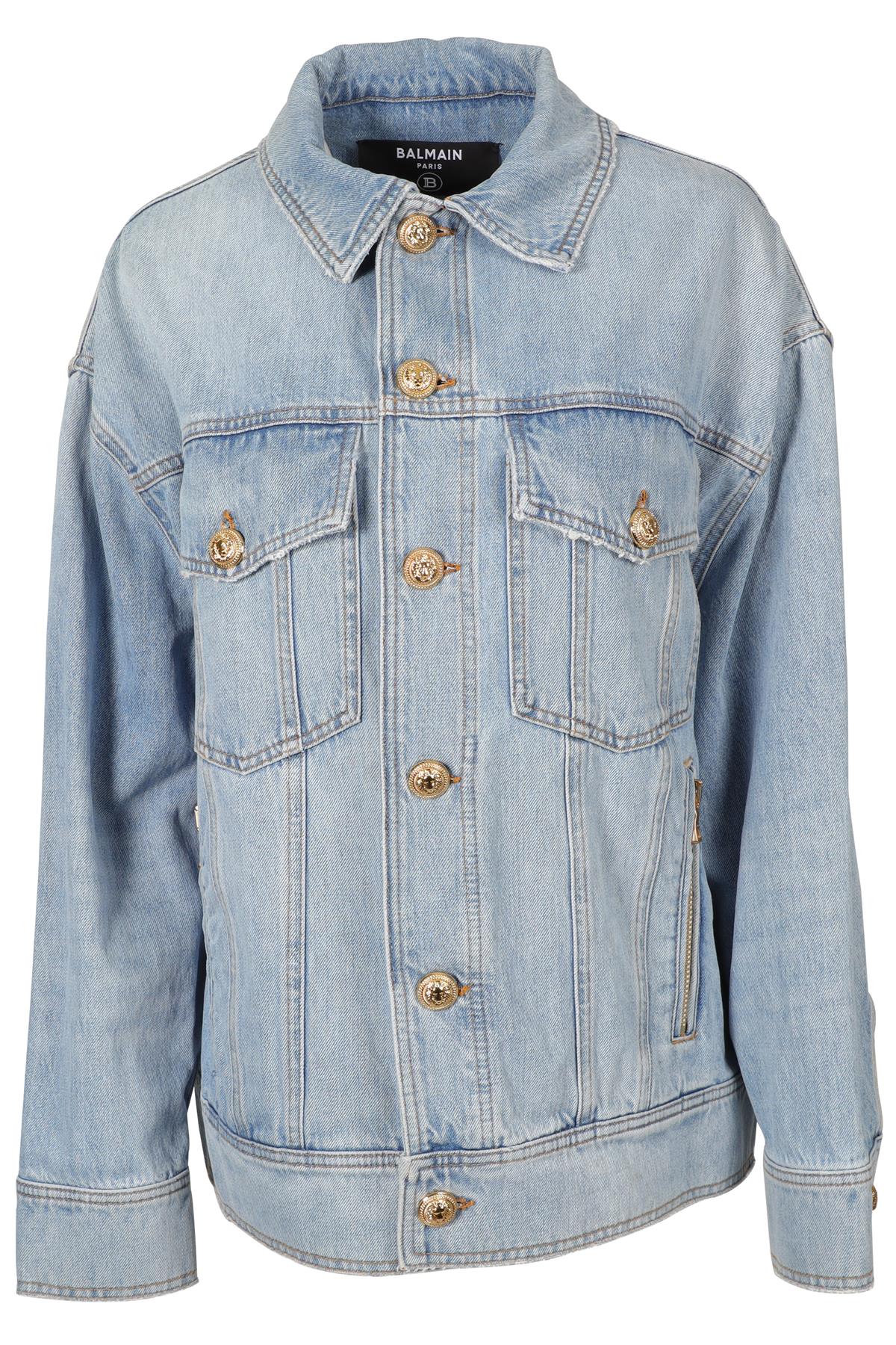 BALMAIN BLUE DENIM JACKET FR 34 UK 6