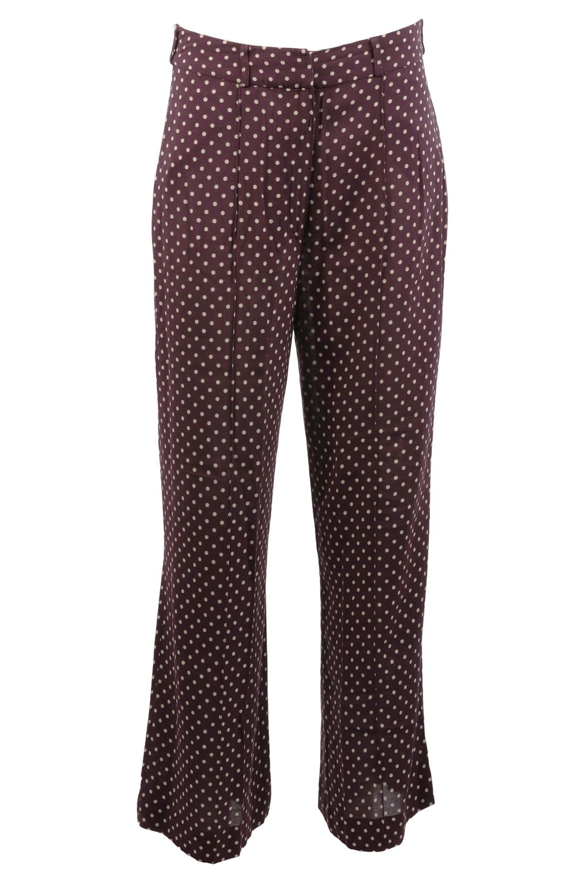 ZIMMERMANN PURPLE CREPE WIDE LEG PANTS UK 8