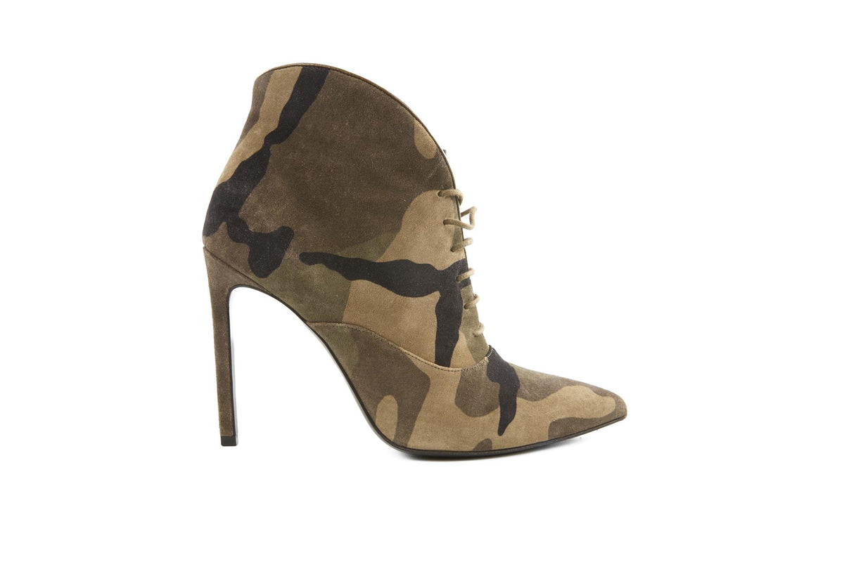 SAINT LAURENT GREEN SUEDE ANKLE BOOTS EU 36 UK 3 US 6