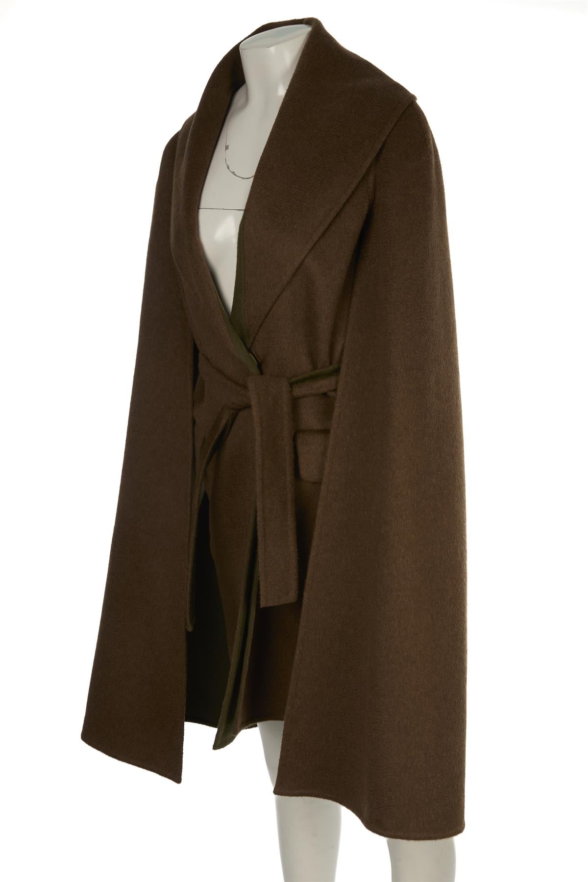 MAX MARA ATELIER BROWN CASHMERE COAT IT 40 UK 8