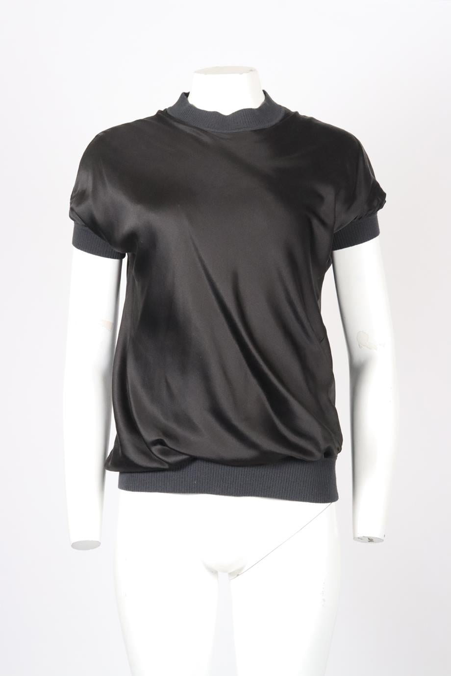 JOSEPH SATIN AND KNIT TOP SMALL
