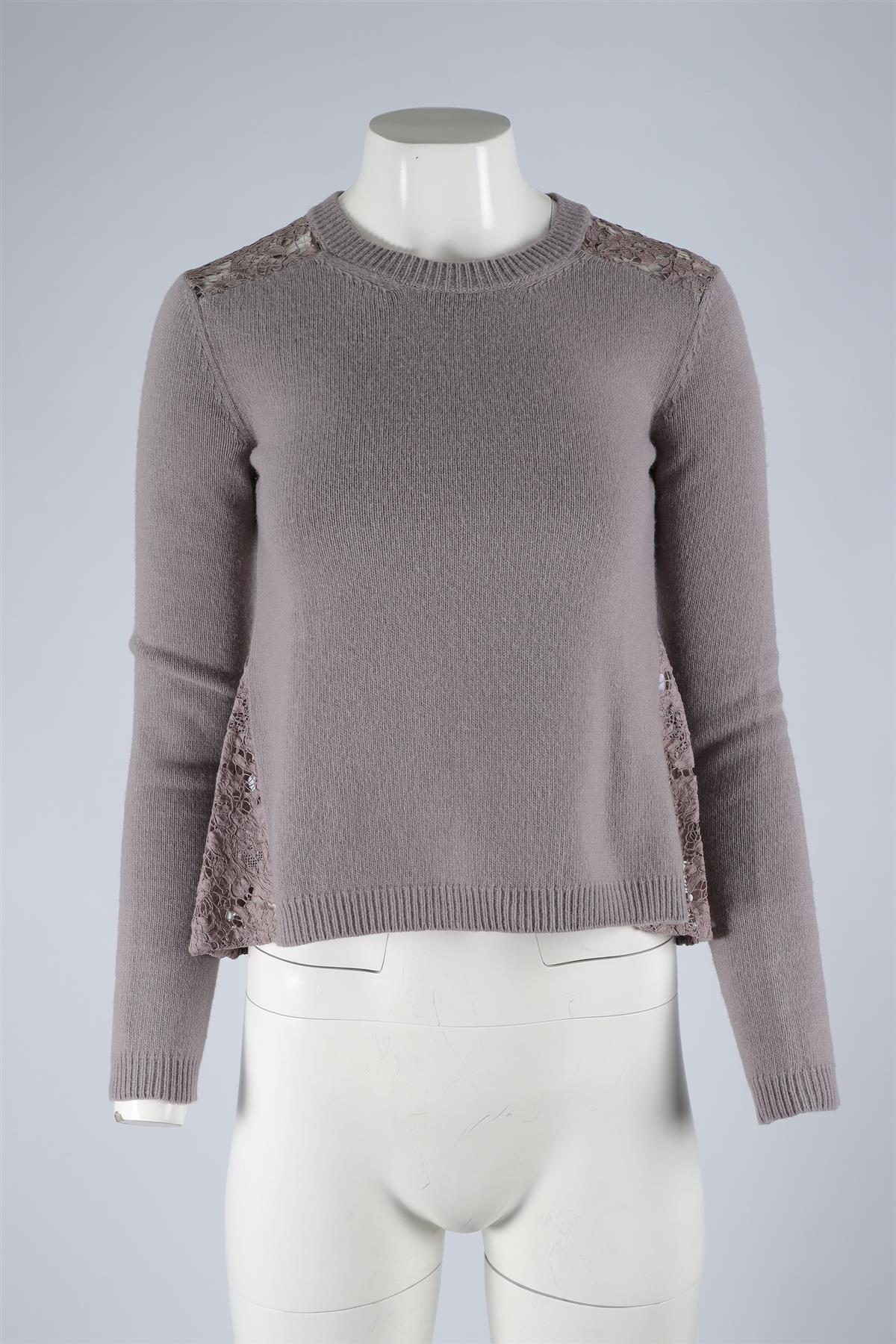 VALENTINO PURPLE WOOL SWEATER XSMALL