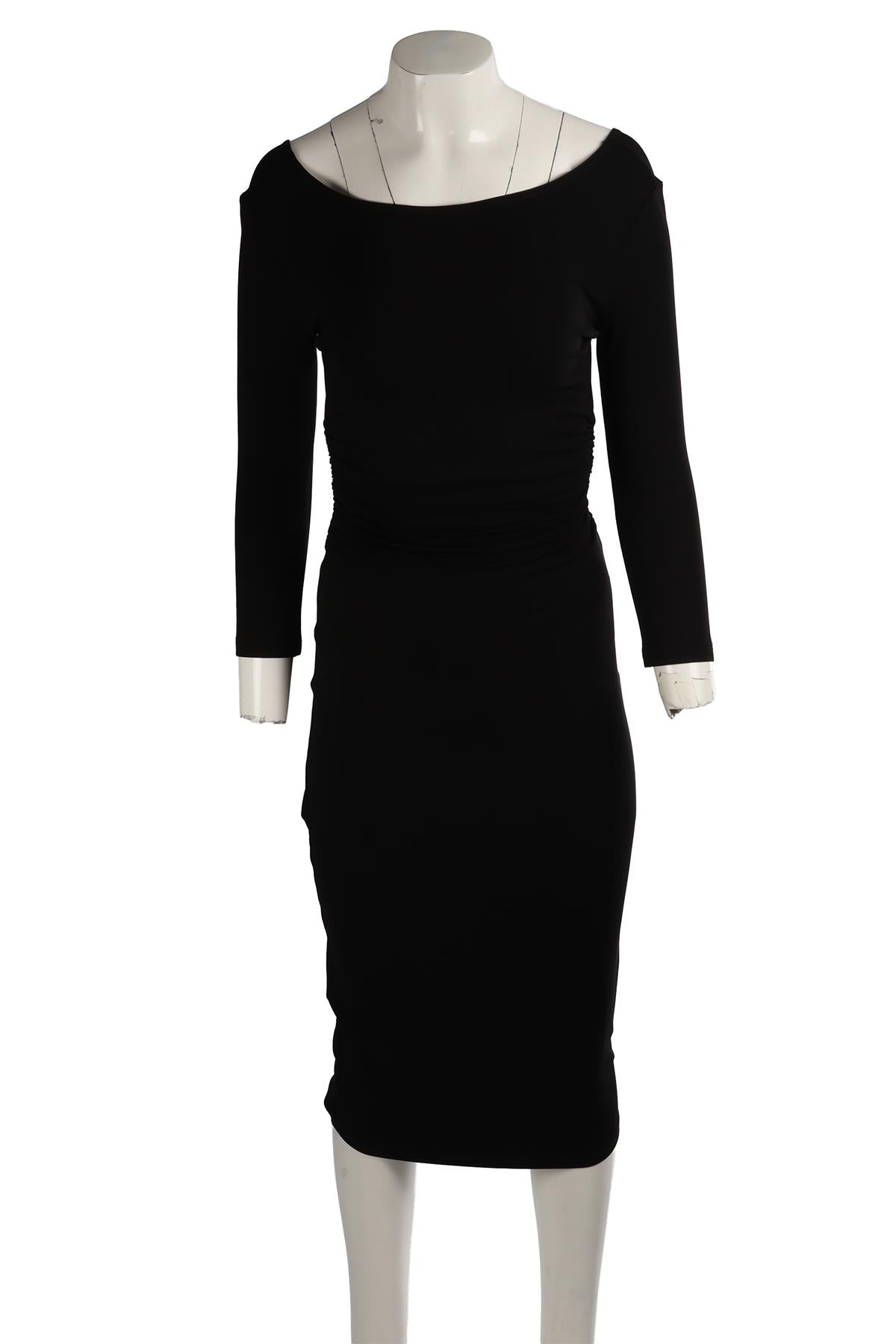 CELINE BLACK CREPE MAXI DRESS FR 38 UK 10