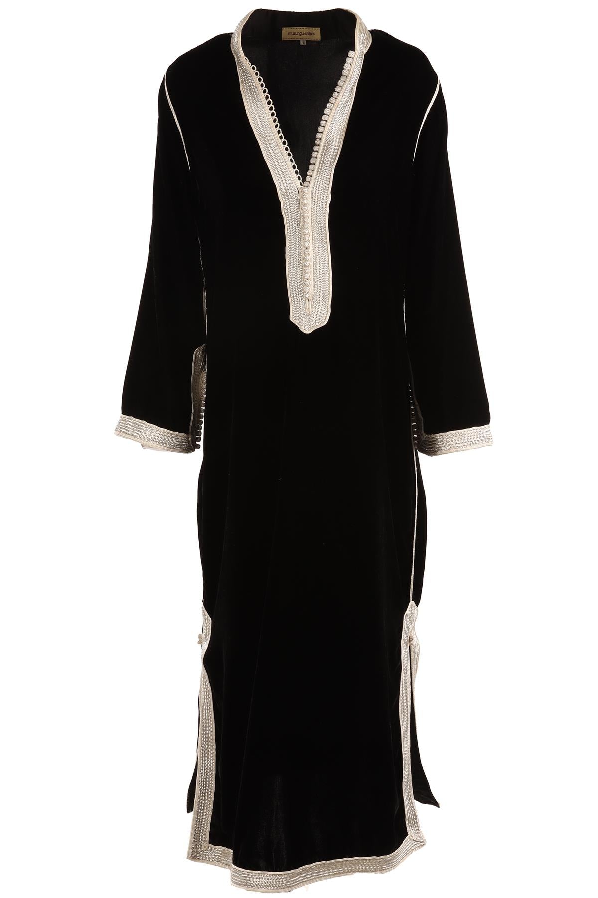 MUZUNGI SISTERS BLACK VELVET MAXI DRESS SMALL