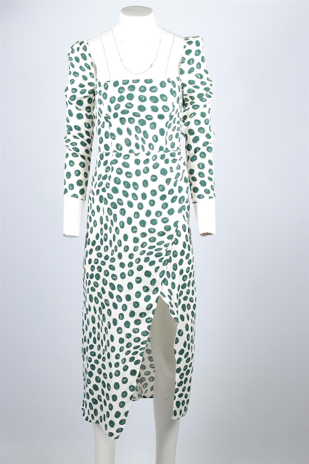 Reformation Green Crepe Midi Dress US 2 UK 6