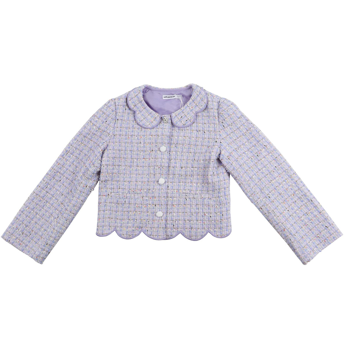 SELF-PORTRAIT PURPLE KIDS GIRLS TWEED JACKET 10-12 YEARS