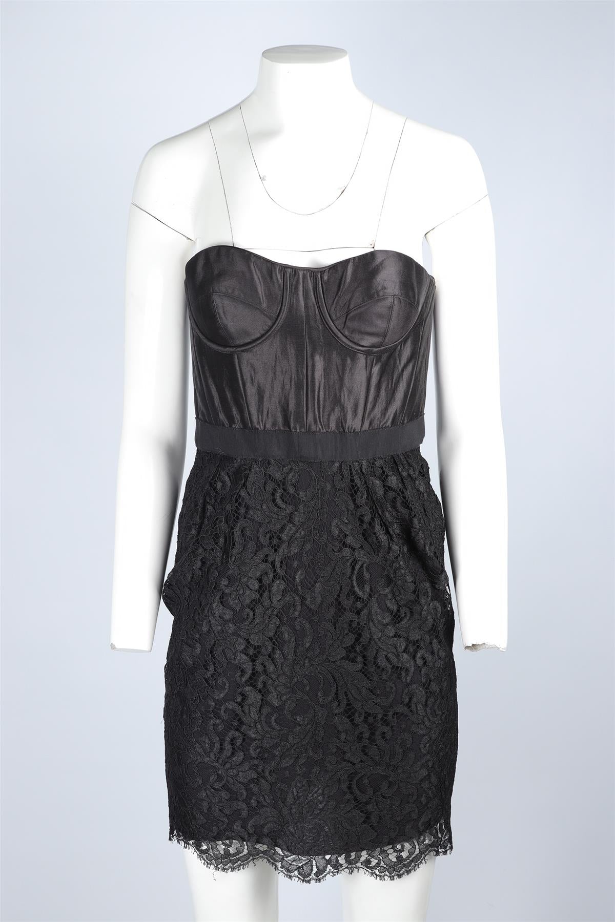 MATTHEW WILLIAMSON BLACK LACE MINI DRESS UK 10