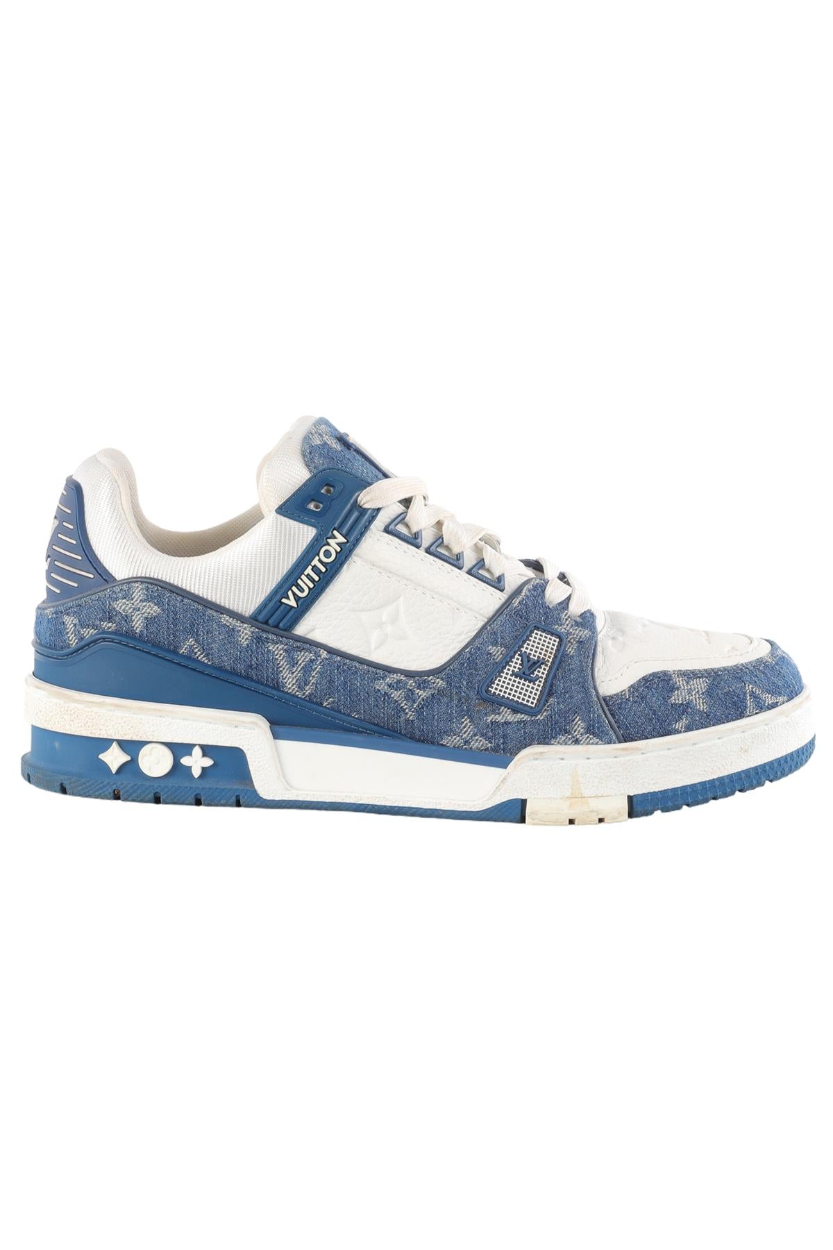 LOUIS VUITTON BLUE LV MONOGRAM DENIM SNEAKERS EU 38 UK 5 US 8