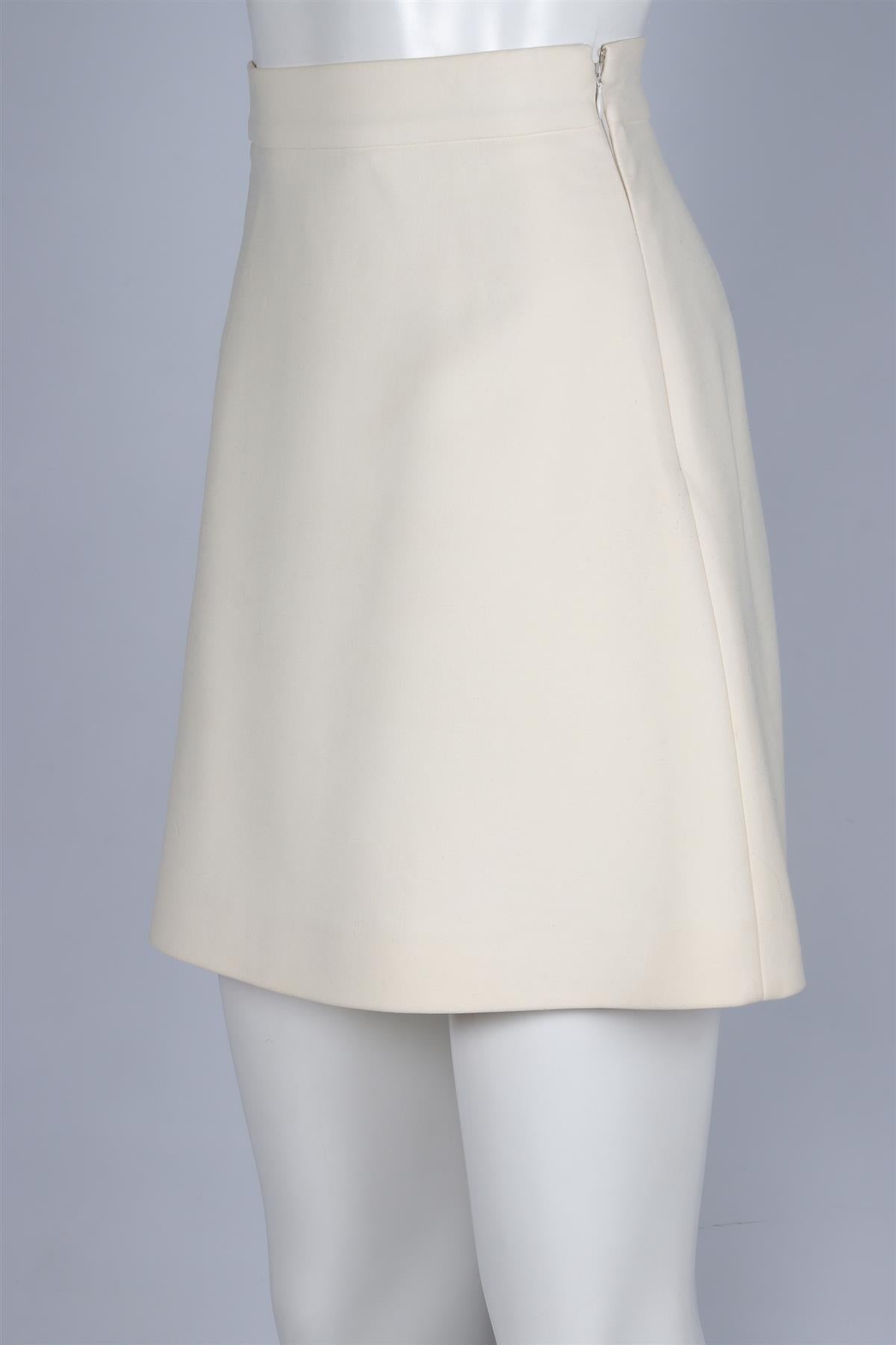 PRADA CREAM WOOL MINI SKIRT IT 36 UK 4