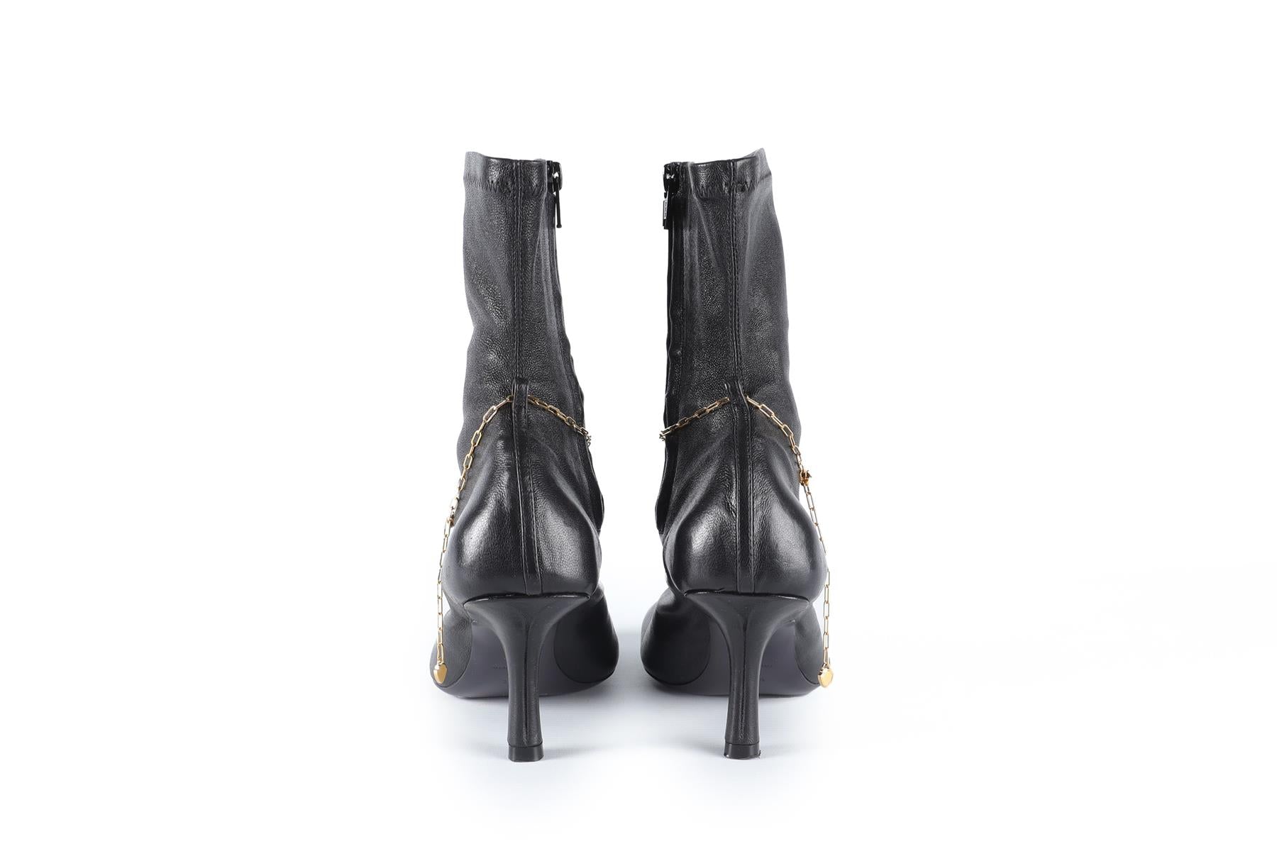 BURBERRY BLACK LEATHER ANKLE BOOTS EU 38.5 UK 5.5 US 8.5