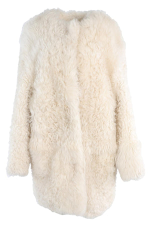 LOULOU STUDIO CREAM SHEARLING COAT SMALL