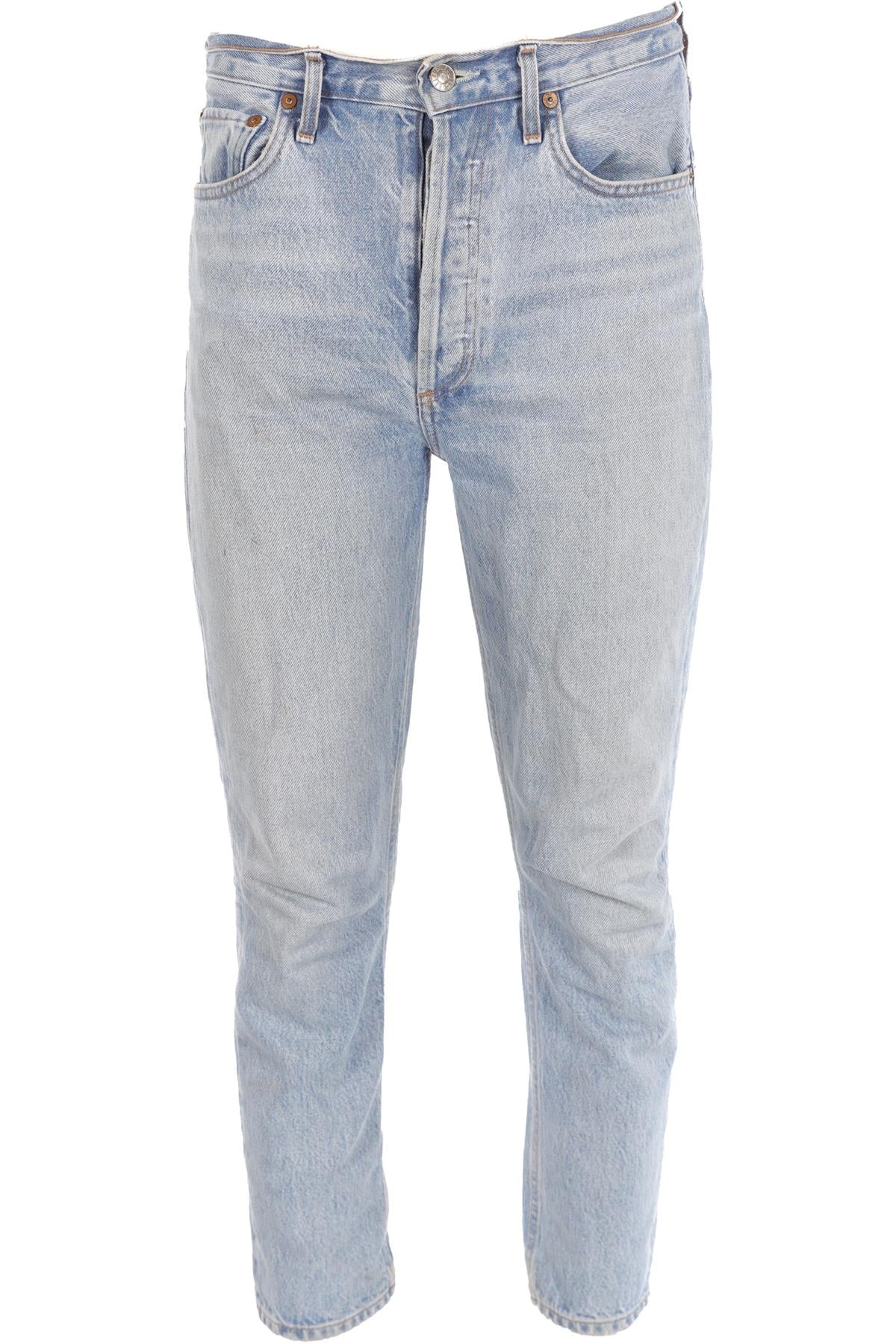 AGOLDE BLUE HIGH RISE STRAIGHT LEG JEANS W27 UK 8-10