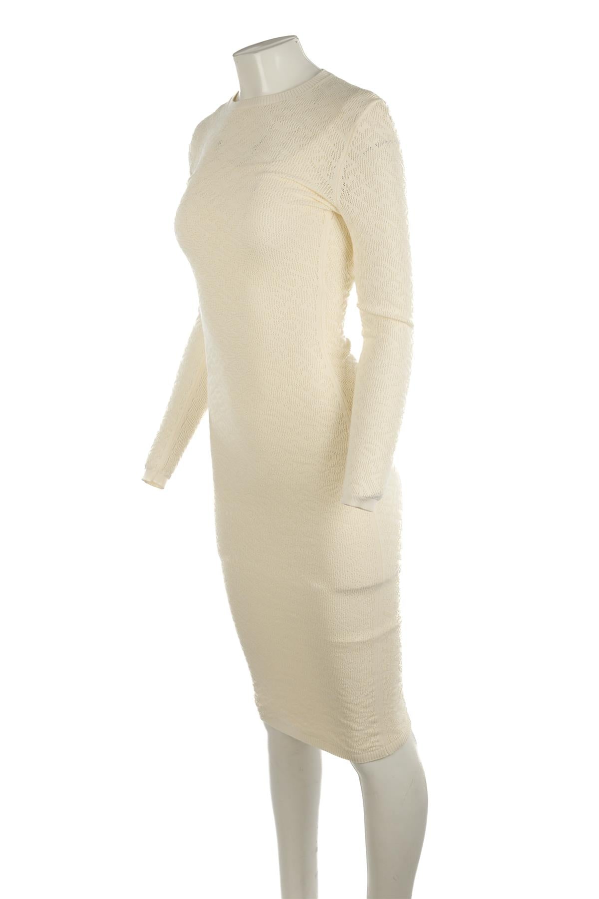 FENDI + SKIMS IVORY KNIT MIDI DRESS IT 38 UK 6