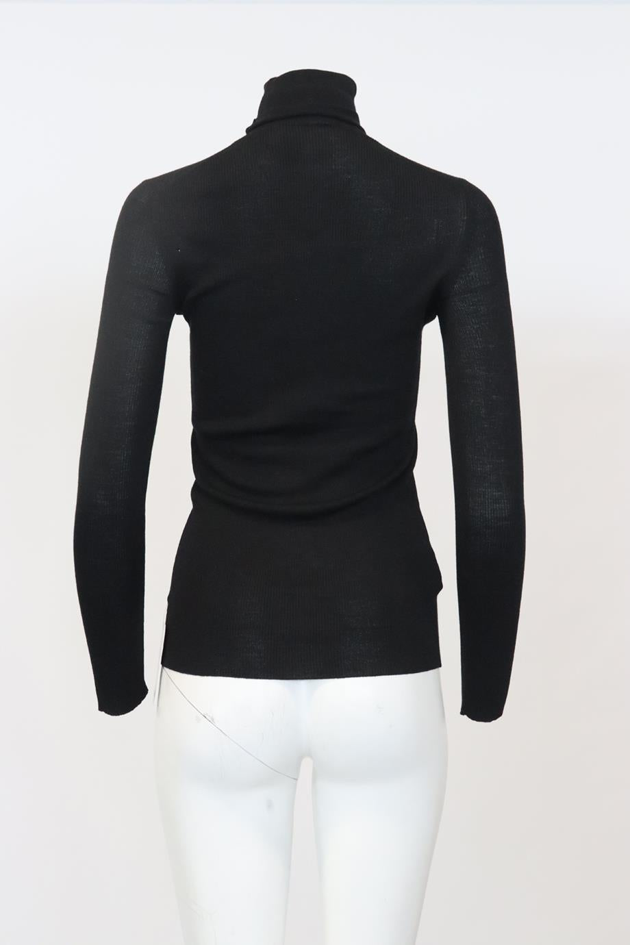 PRADA RIBBED WOOL BLEND TURTLENECK SWEATER IT 42 UK 10