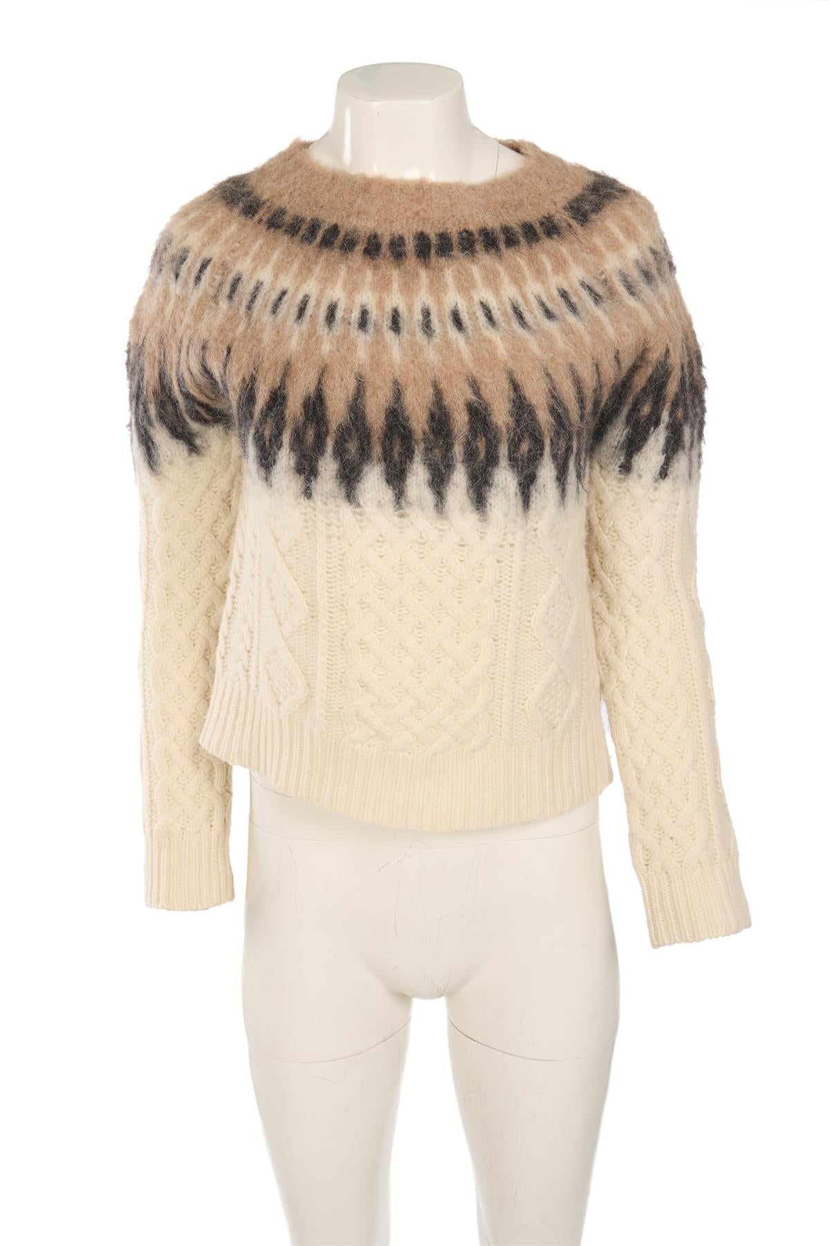 ALTUZARRA CREAM WOOL SWEATER XSMALL