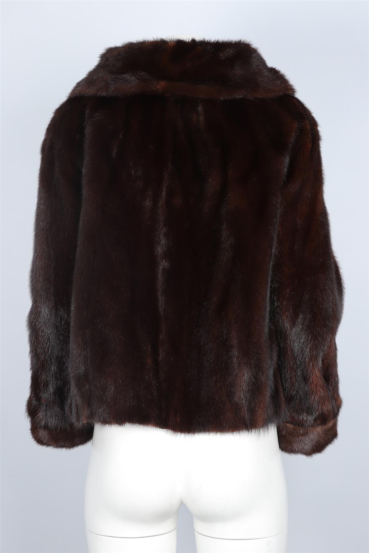 BRAND UNKNOWN BROWN MINK FUR JACKET MEDIUM