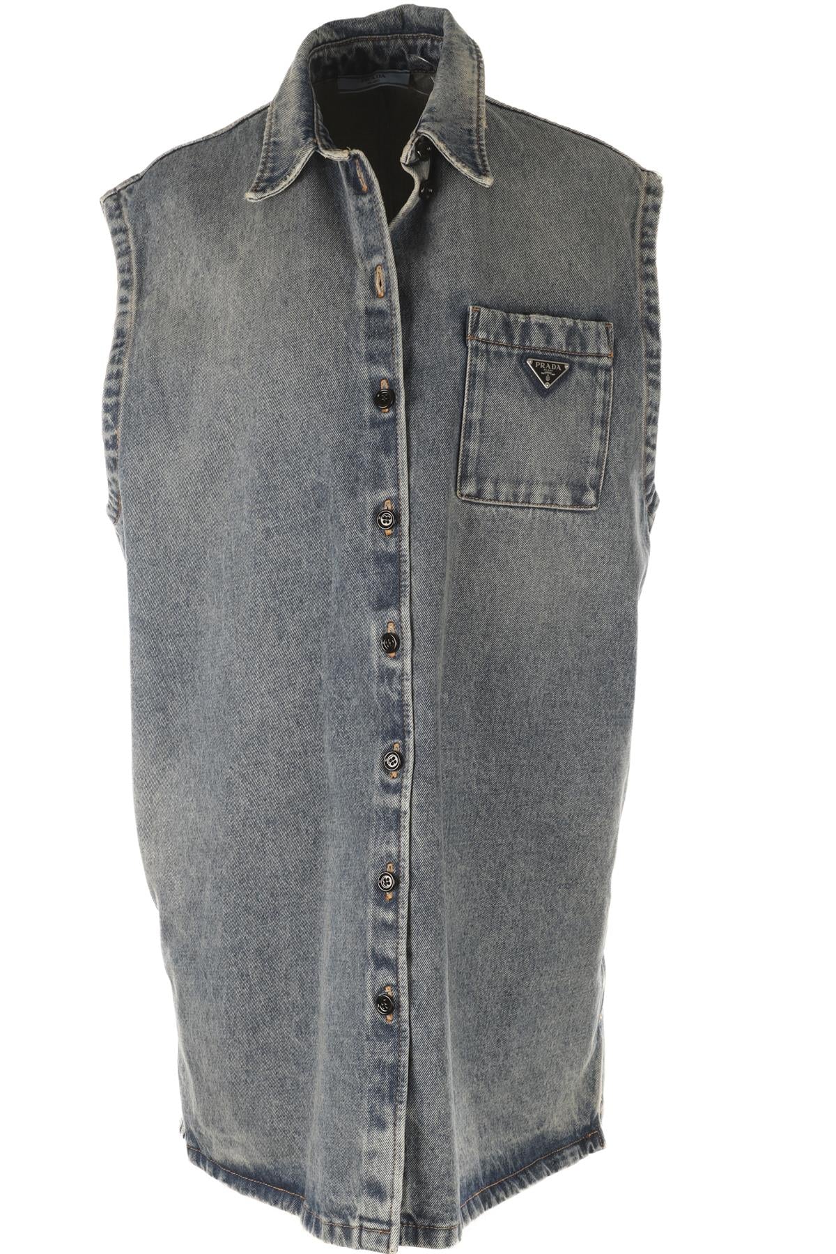 PRADA BLUE DENIM MINI DRESS IT 40 UK 8