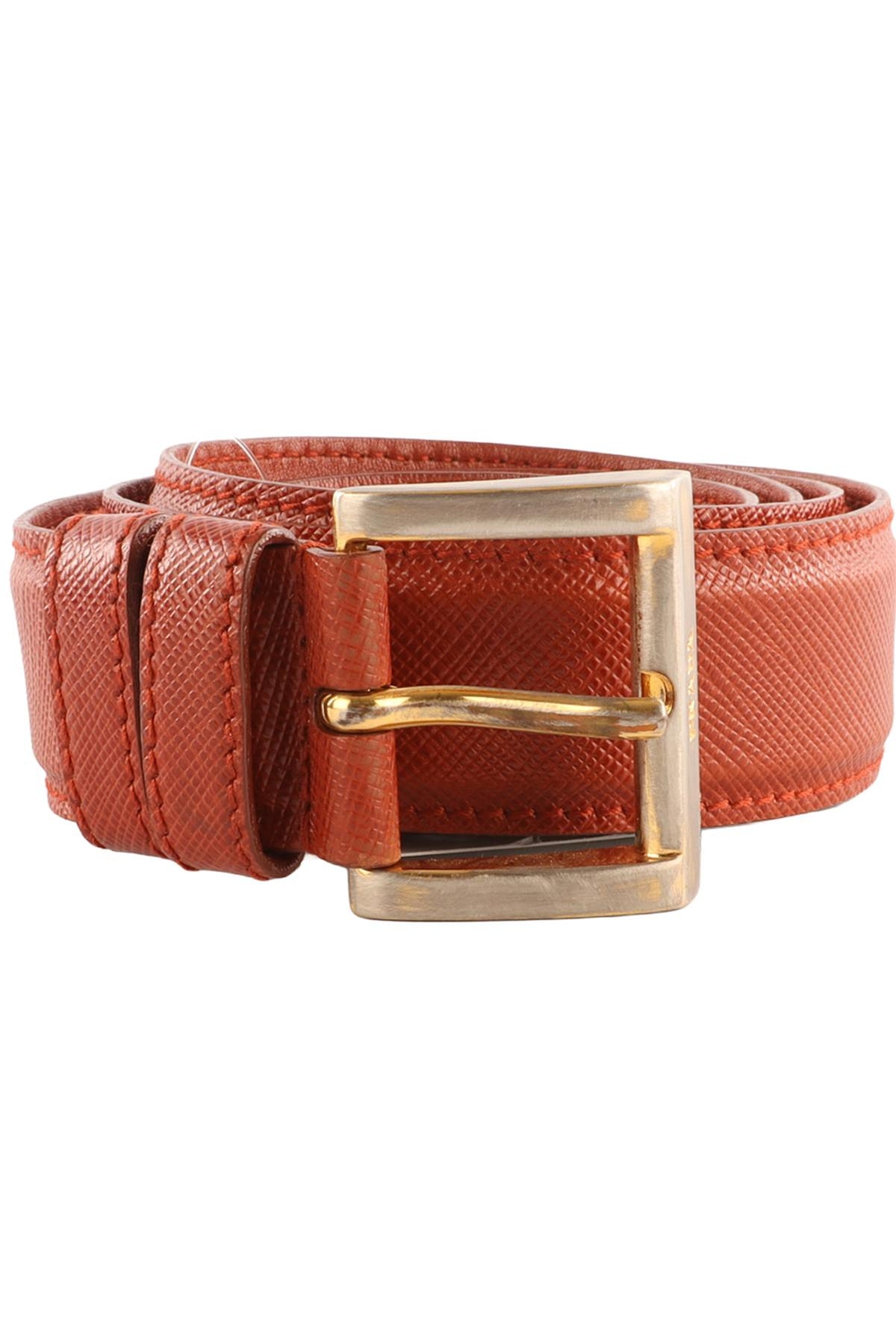 PRADA ORANGE MEN'S LEATHER BELT 85CM