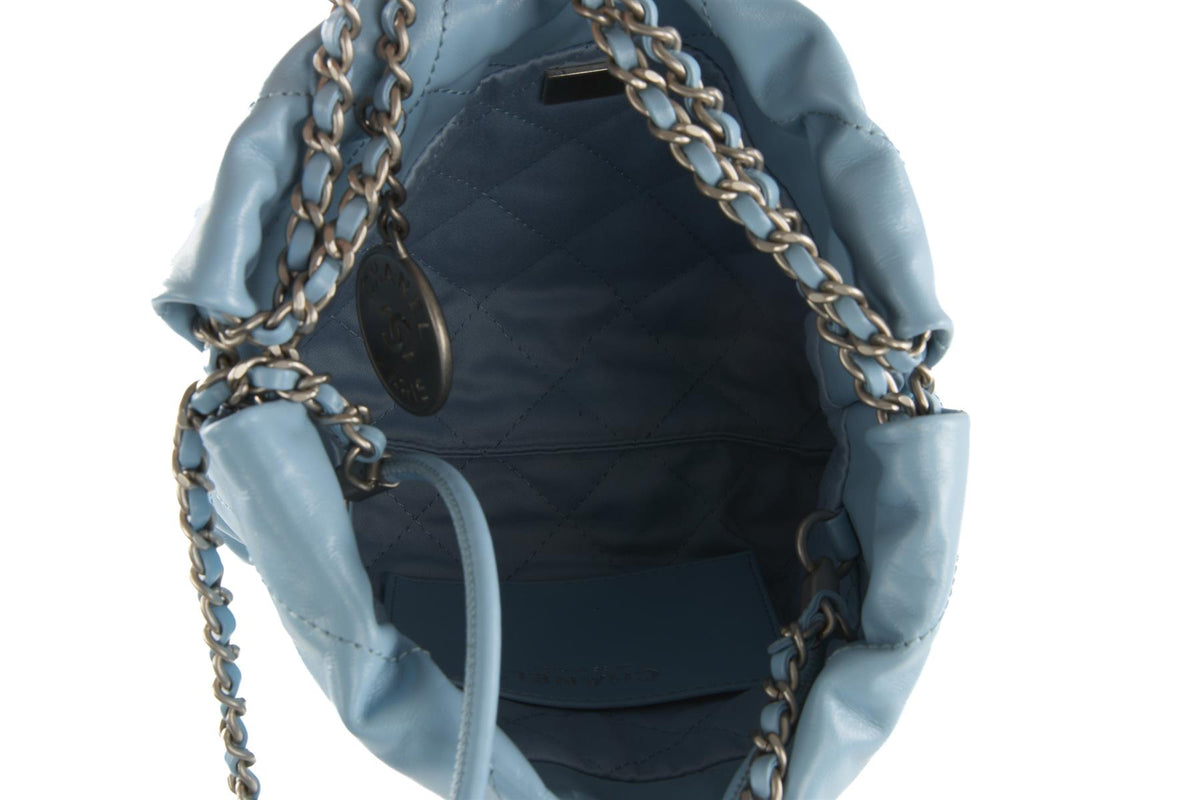 CHANEL BLUE 2023 22 MINI QUILTED LEATHER SHOULDER BAG