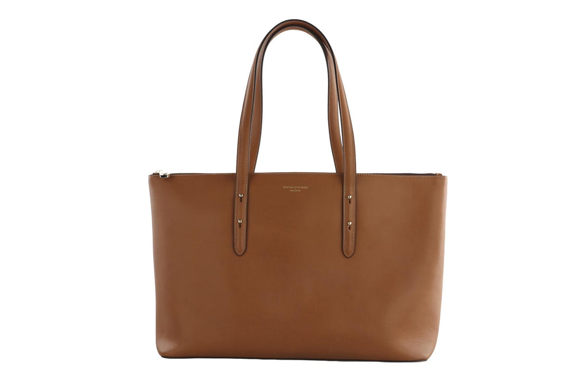 ASPINAL OF LONDON TAN REGENT LEATHER SHOULDER BAG
