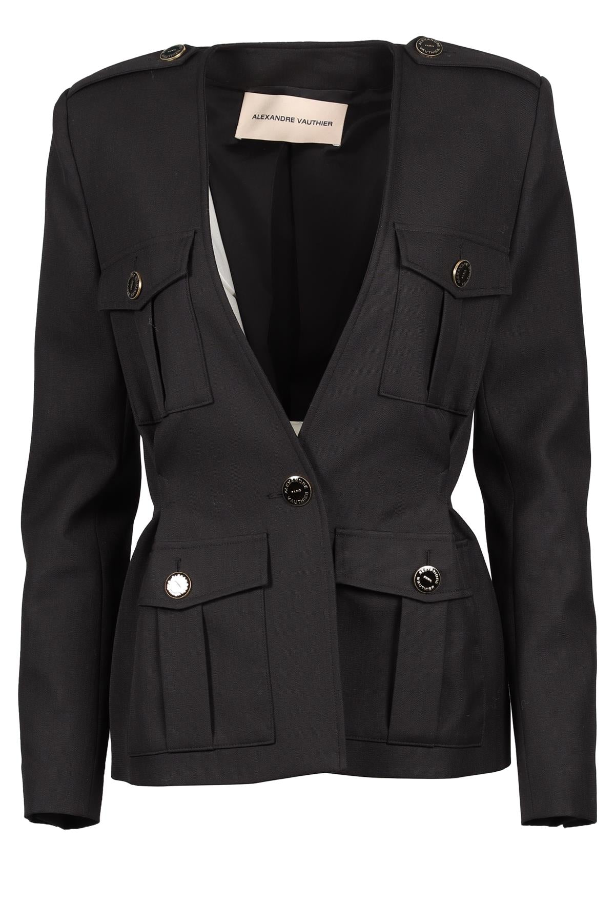 ALEXANDRE VAUTHIER BLACK WOOL JACKET FR 36 UK 8
