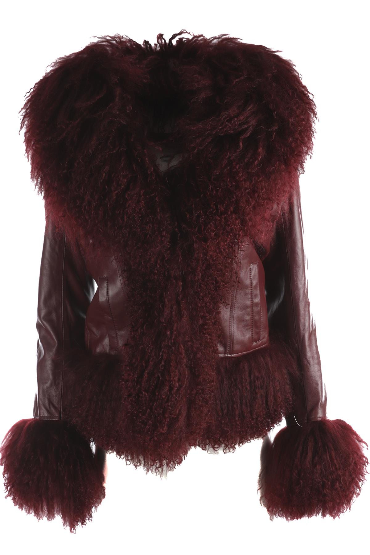 SUSANNA CHOW RED LEATHER JACKET SMALL