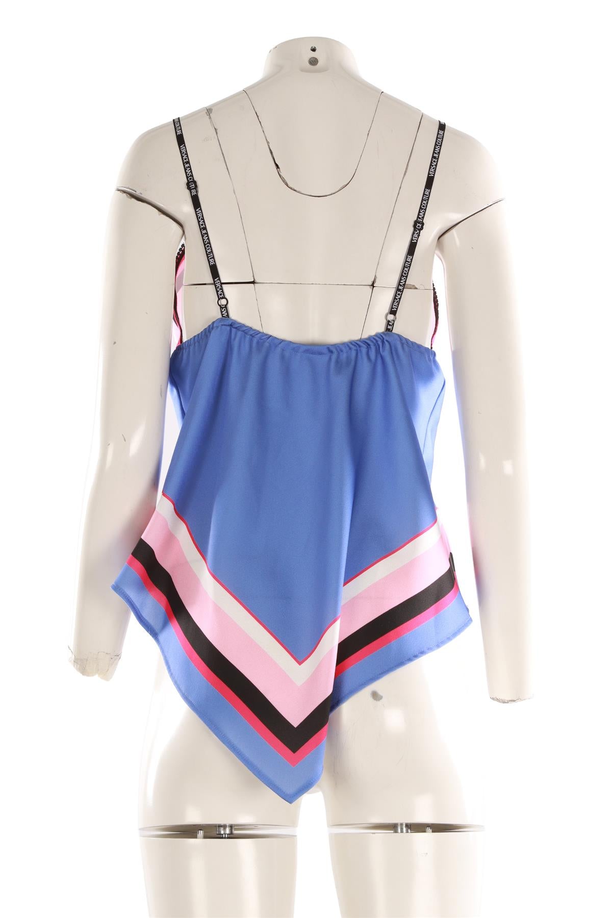 VERSACE JEANS COUTURE MULTI CREPE TOP IT 44 UK 12