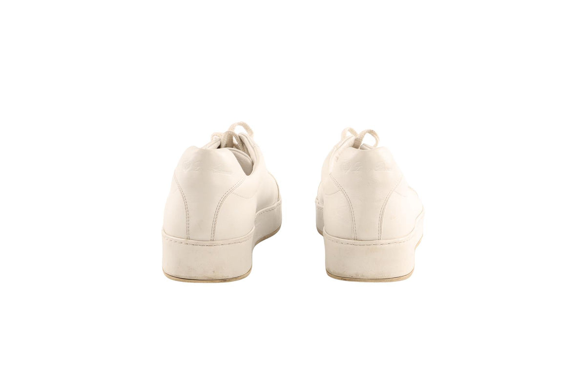 LORO PIANA WHITE NUAGES LEATHER SNEAKERS EU 38.5 UK 5.5