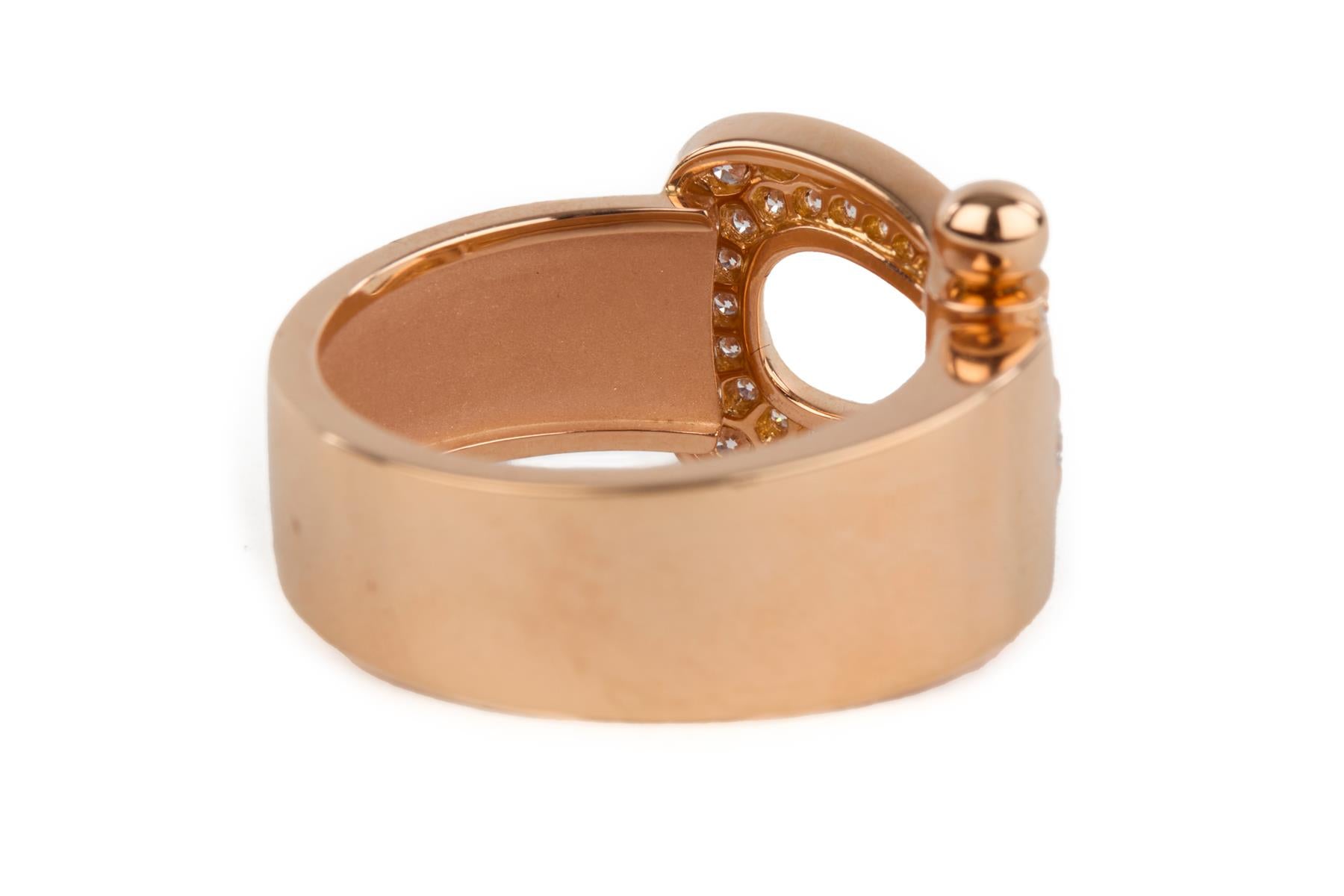FRED FORCE 10 18K ROSE GOLD AND DIAMOND RING SIZE 53