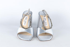 JIMMY CHOO BLUE CRYSTAL AND SATIN SANDALS EU 36 UK 3.5 US 4.5