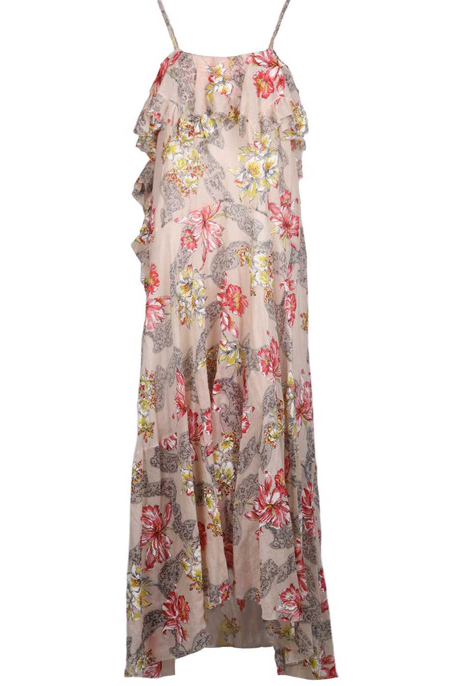PHILOSOPHY DI LORENZO SERAPFINI FLORAL PRINT COTTON BLEND MAXI DRESS US 4 UK 8