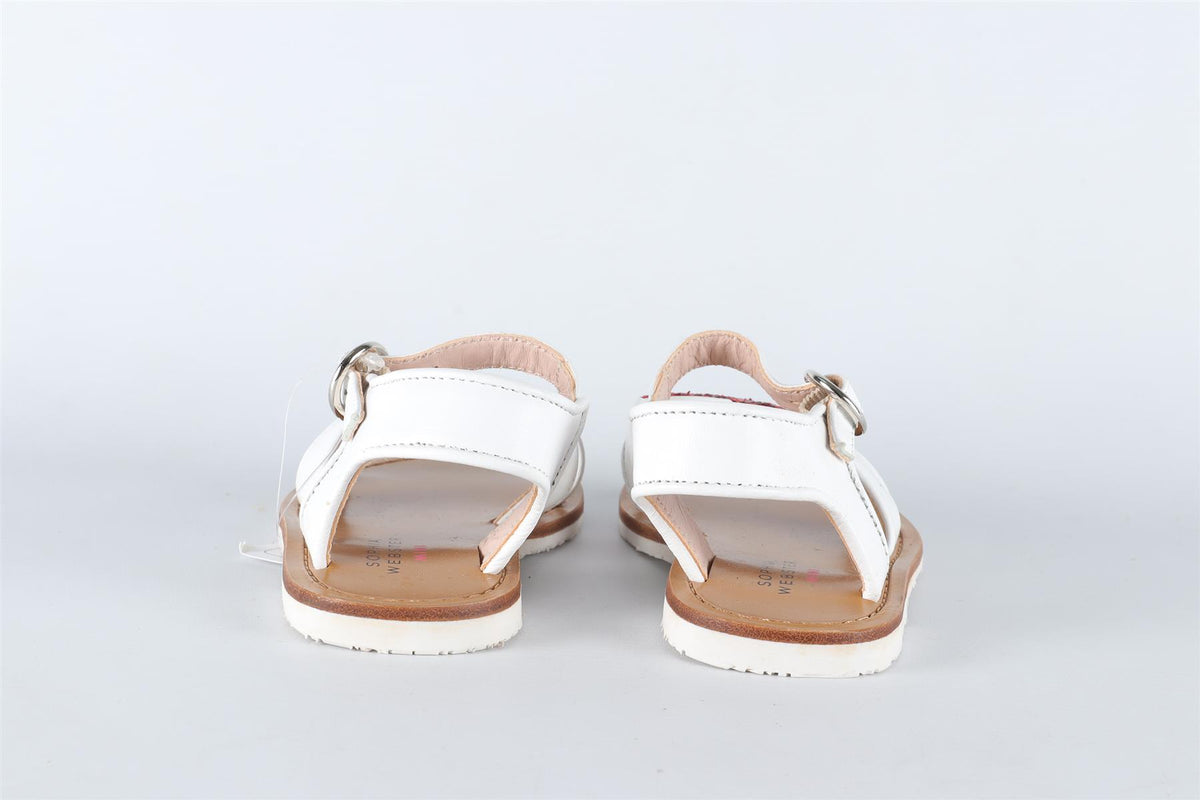 SOPHIA WEBSTER WHITE KIDS GIRLS LEATHER SANDALS EU 25 UK 8 US 9