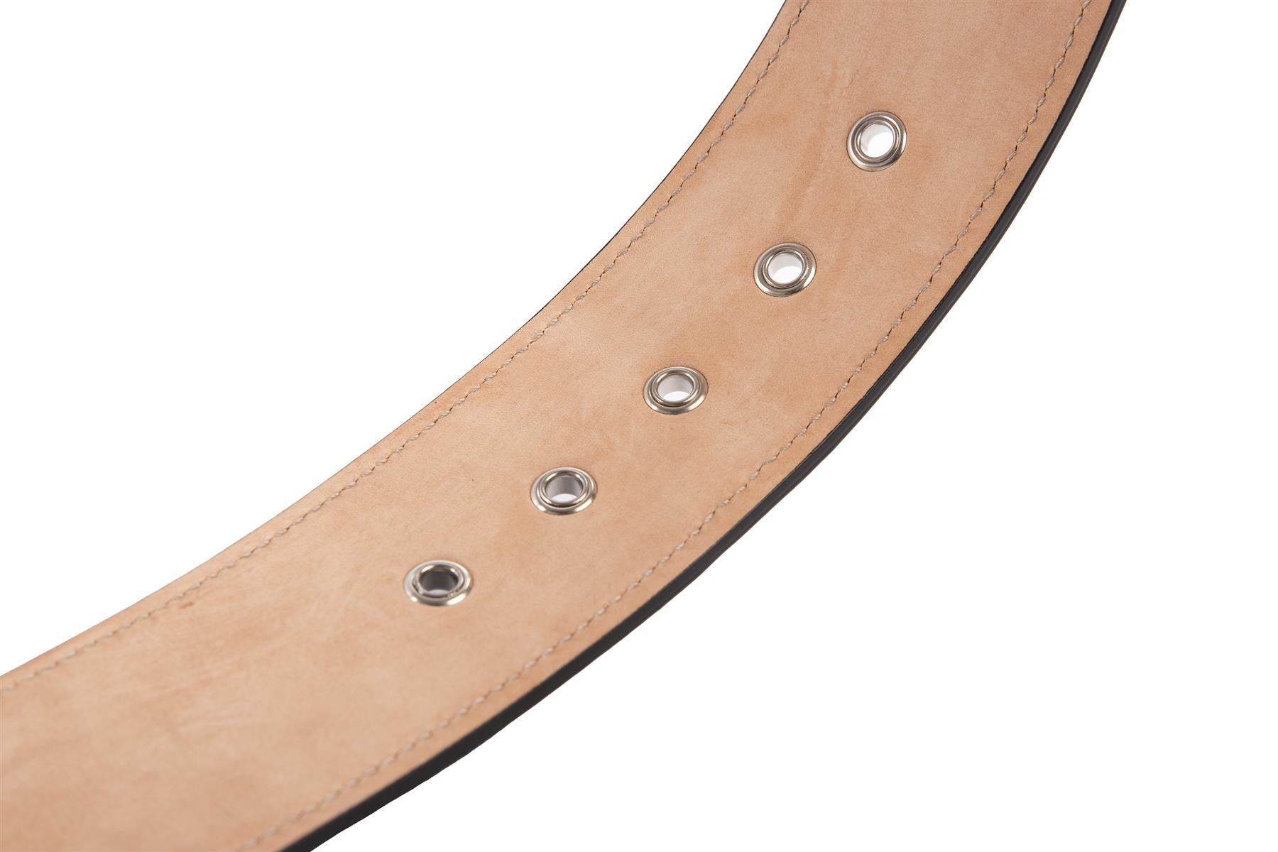 ALEXANDER MCQUEEN BLACK LEATHER WAIST BELT 85CM