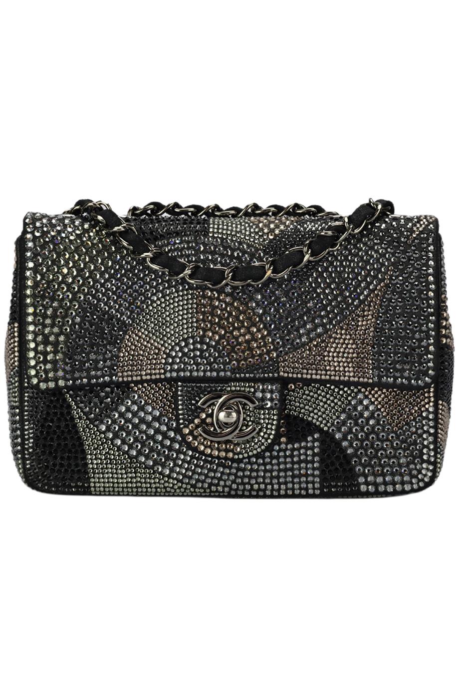 CHANEL 2015 CLASSIC MINI RECTANGLE FLAP STRASS EMBELLISHED