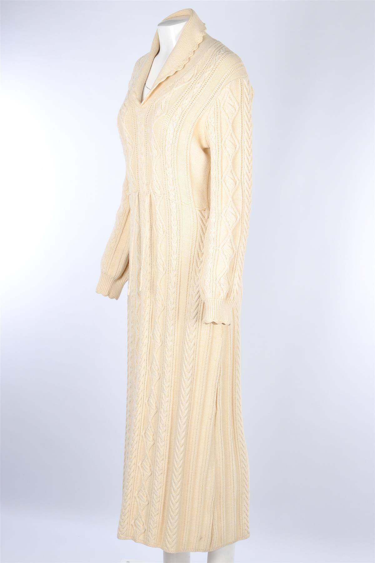 RIXO CREAM KNIT MAXI DRESS UK 14