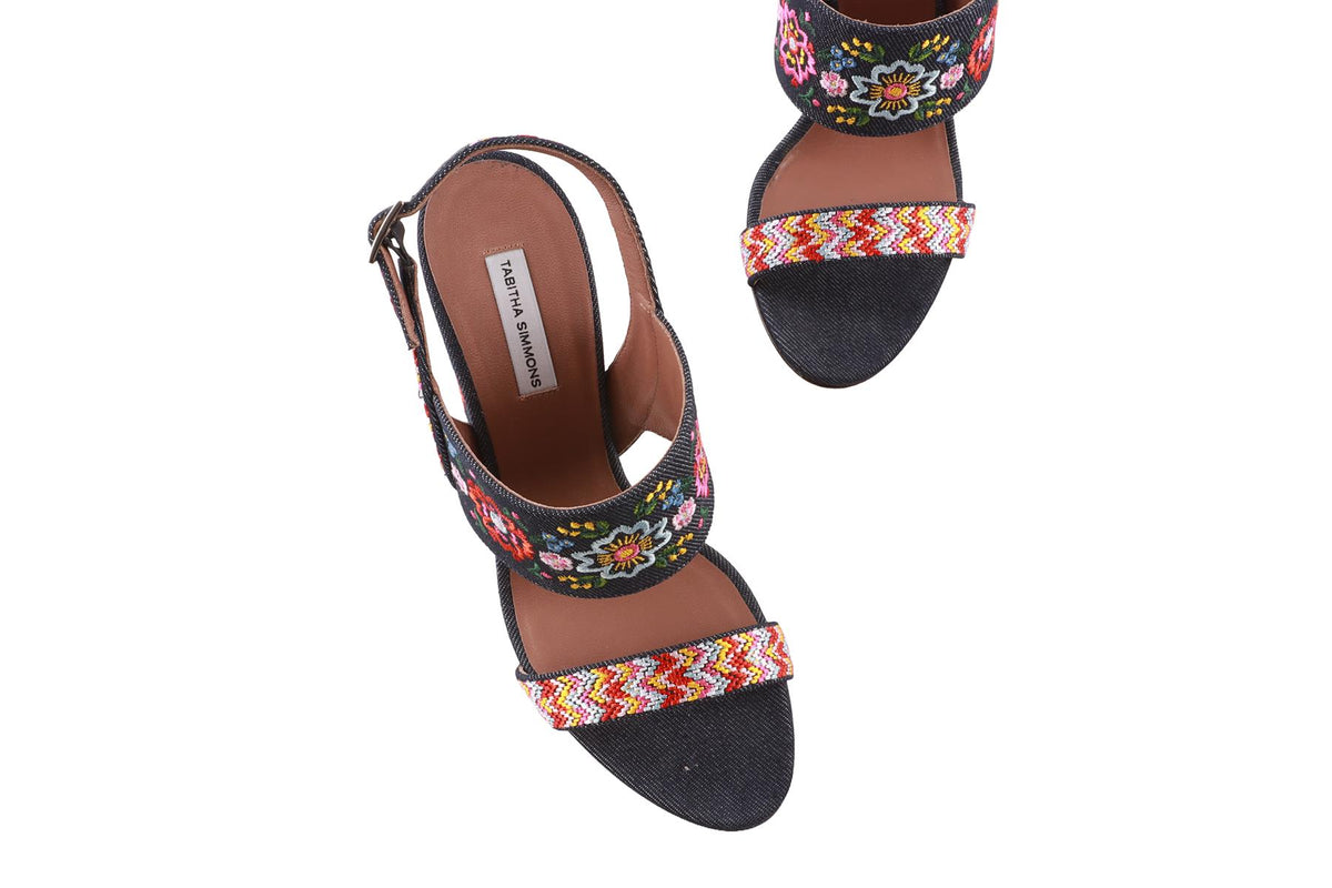NAVY DENIM SANDALS