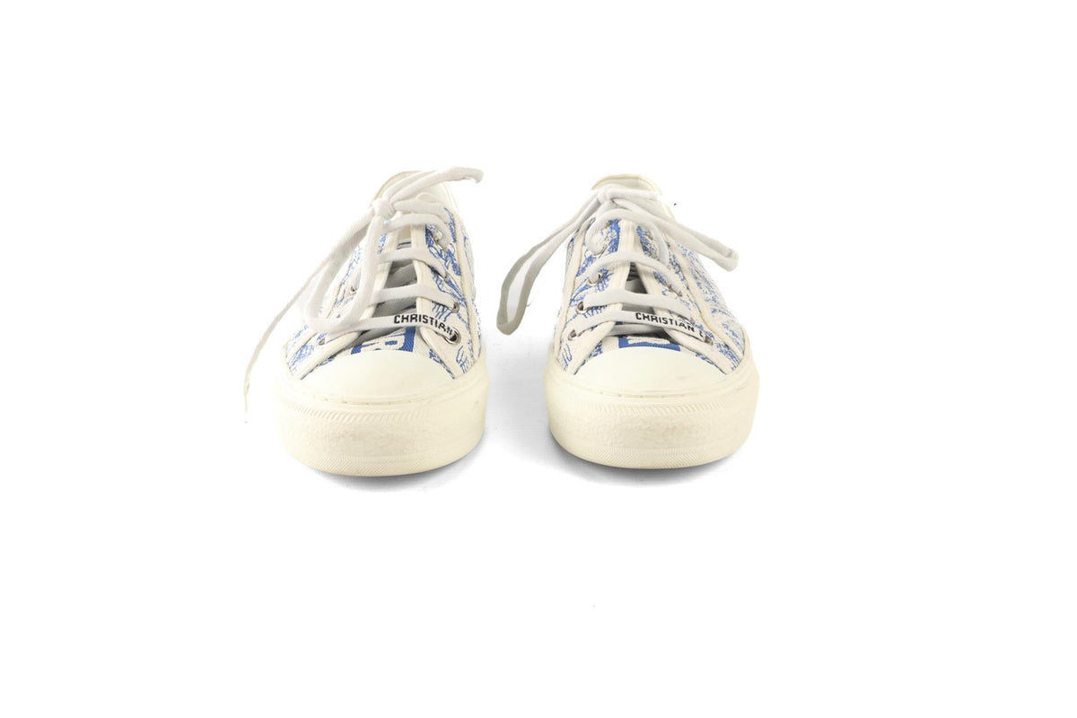 CHRISTIAN DIOR BLUE WALK'N'DIOR CANVAS SNEAKERS EU 39 UK 6 US 9
